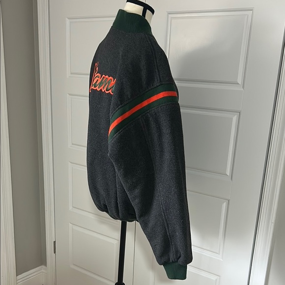 Vintage 2001 Nike University of Miami UM Hurricanes Bomber Jacket Classic Y2K - Picture 6 of 12